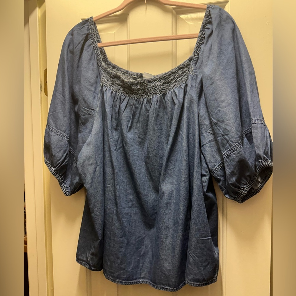 Chambray/denim Gap Blouse